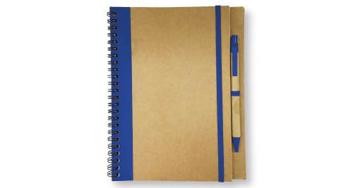 Blue Recycled Notepad with Stylus Pen