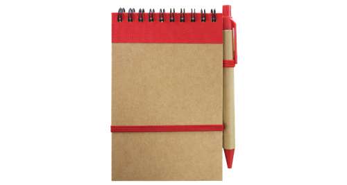 Goshopia Red Recycled Notepads with Pen