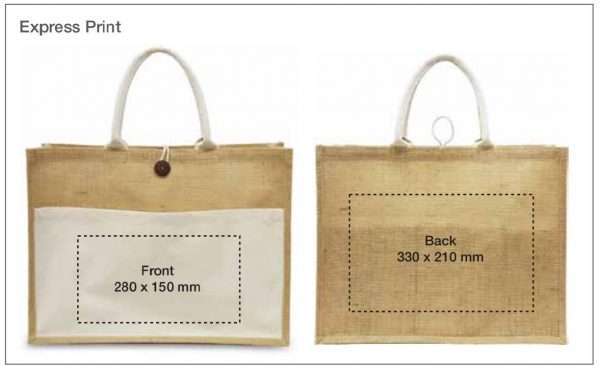 Express Print BRanding ute Bags with Cotton Pocket
