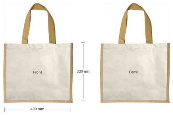 Product Measurements Jute and Cotton Shopping Bags