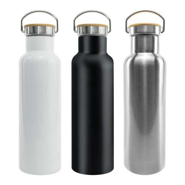Stainless Steel Flask with Bamboo Lid