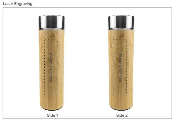 laser engraving Bamboo Flask with temperature display