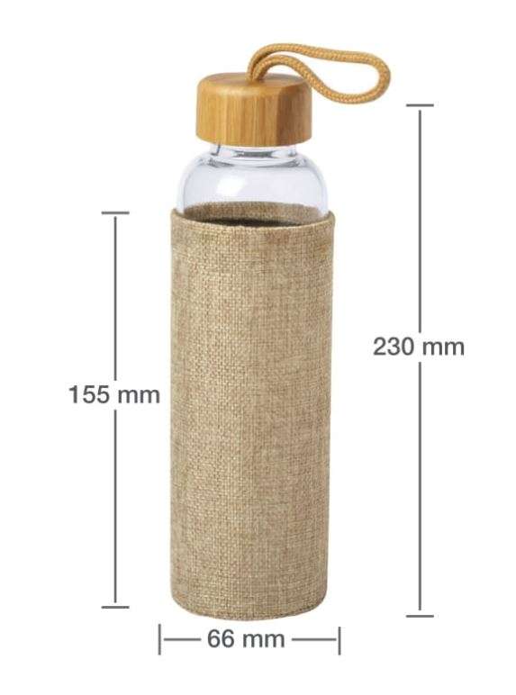 product measurement Glass Bottle with Sleeve