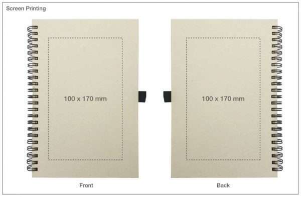 Silk Screen Branding Option piral Notebooks (Milk Paper)