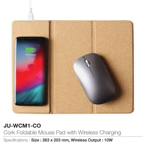 Foldable Mouse Pad with Wireless Charger - Full Product Display