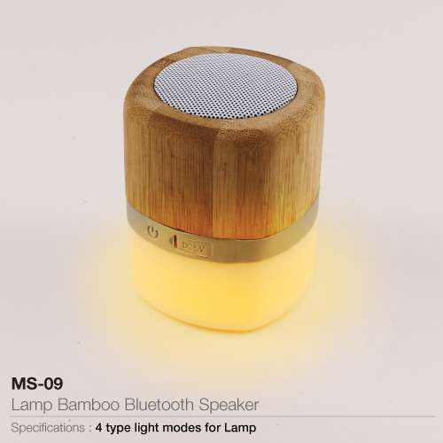 Bamboo Bluetooth Speaker with Light - Light Feature
