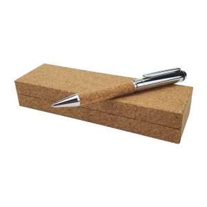 Metal Pen with Cork Barrel and Box Styling
