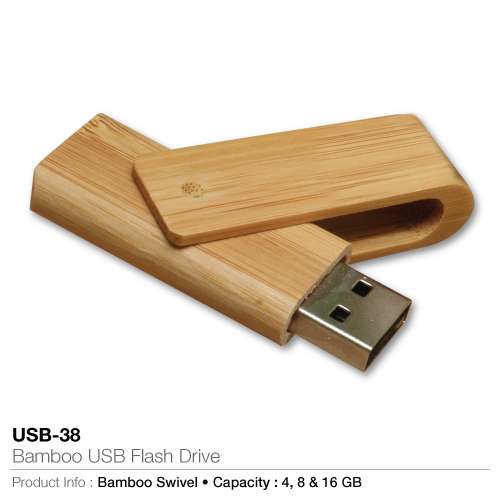 Bamboo Swivel 16GB USB Flash Drive - PRODUCT FRONT