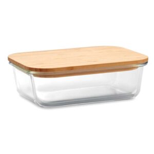 Glass Lunch Box with Bamboo Lid - Branding