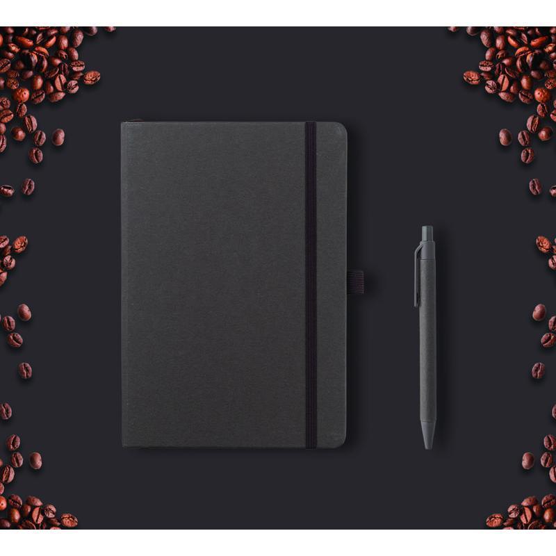 ABULA - eco-neutral® A5 Hard Cover Notebook & Pen Set - Coffee Paper - Notebooks, Pads & Folders & Gift Sets - Eco-Friendly Corporate Gifts Dubai