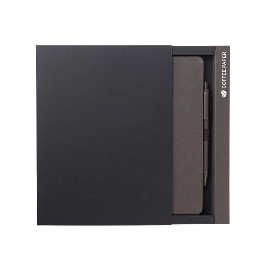 ABULA - eco-neutral® A5 Hard Cover Notebook & Pen Set - Coffee Paper - Notebooks, Pads & Folders & Gift Sets - Eco-Friendly Corporate Gifts Dubai