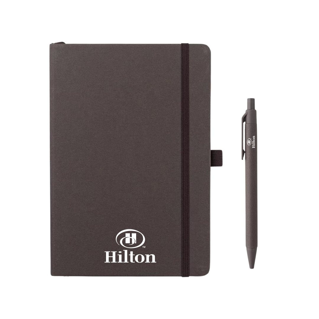 ABULA - eco-neutral® A5 Hard Cover Notebook & Pen Set - Coffee Paper - Notebooks, Pads & Folders & Gift Sets - Eco-Friendly Corporate Gifts Dubai