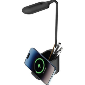 ALMERE - Giftology 3-in-1 Desk Lamp with 15W Wireless Charger & Pen Holder - Black - Stationery & Desk Items - Eco-Friendly Corporate Gifts Dubai