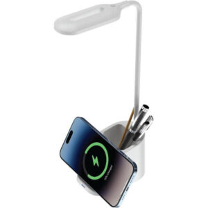 ALMERE - Giftology 3-in-1 Desk Lamp with 15W Wireless Charger & Pen Holder - White - Stationery & Desk Items - Eco-Friendly Corporate Gifts Dubai
