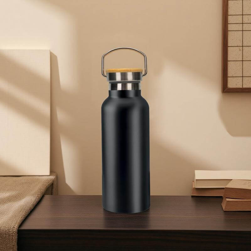 ALMERIA - Giftology Double Wall Stainless Steel Bottle 500ml - Black - Flasks & Bottles - Eco-Friendly Corporate Gifts Dubai