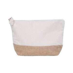 ASSENS - GRS-certified Recycled Cotton-Jute Zipper Pouch - Natural - Stationery & Desk Items & Kids & Back-to-School - Eco-Friendly Corporate Gifts Dubai
