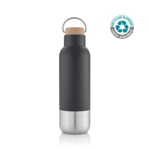 AVERSA - Hans Larsen RCS Recycled Stainless Steel Insulated Water Bottle - Black - Flasks & Bottles & Mugs & Cups - Eco-Friendly Corporate Gifts Dubai