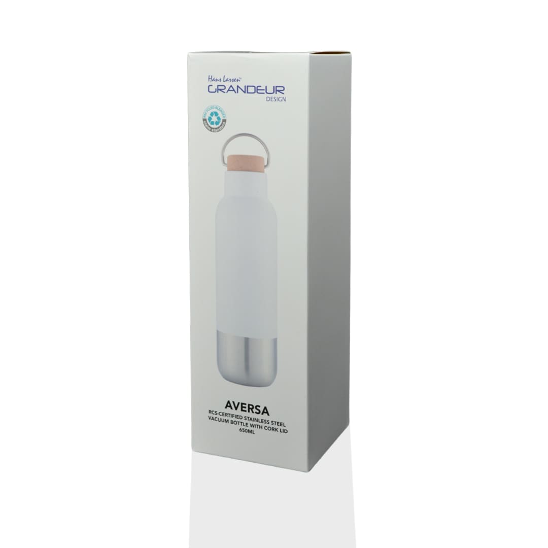 AVERSA - Hans Larsen RCS Recycled Stainless Steel Insulated Water Bottle - White - Flasks & Bottles & Mugs & Cups - Eco-Friendly Corporate Gifts Dubai