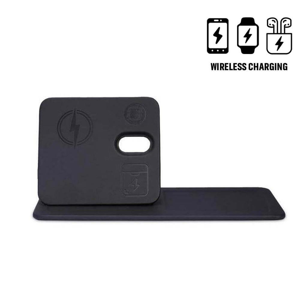 AVRON - Giftology 3-in-1 Magnetic Wireless Charger Desk Tray - Black - Chargers & Mouse pads - Eco-Friendly Corporate Gifts Dubai