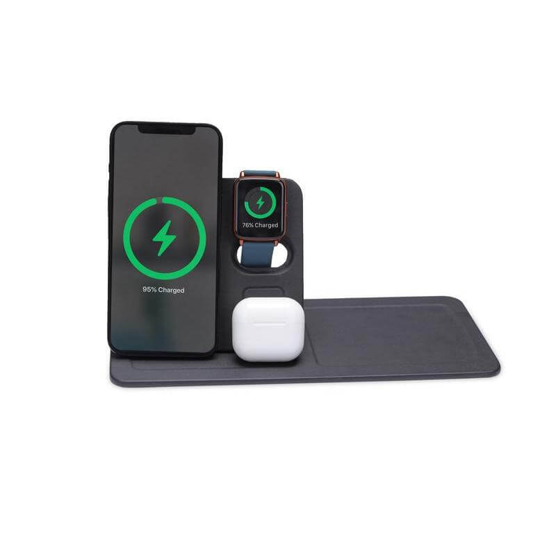 AVRON - Giftology 3-in-1 Magnetic Wireless Charger Desk Tray - Black - Chargers & Mouse pads - Eco-Friendly Corporate Gifts Dubai