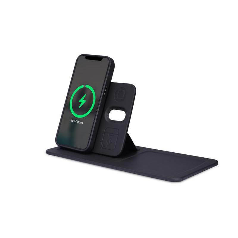 AVRON - Giftology 3-in-1 Magnetic Wireless Charger Desk Tray - Black - Chargers & Mouse pads - Eco-Friendly Corporate Gifts Dubai