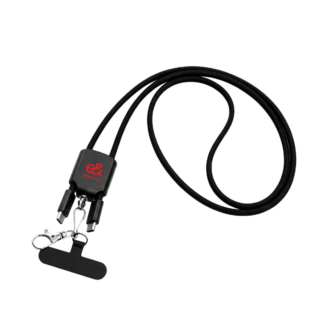 AXON - Giftology USB Type-C Lanyard Cable - Black - Mobile & Phone Accessories - Eco-Friendly Corporate Gifts Dubai