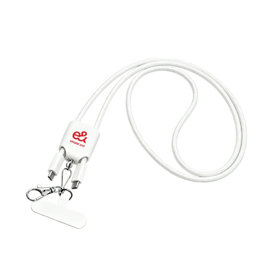 AXON - Giftology USB Type-C Lanyard Cable - White - Mobile & Phone Accessories - Eco-Friendly Corporate Gifts Dubai