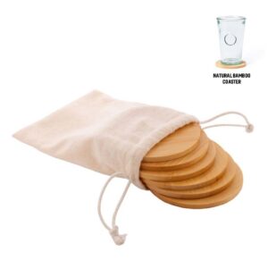 BAMBI SET - eco-neutral Set of 6 Bamboo Coasters - Coasters - Eco-Friendly Corporate Gifts Dubai