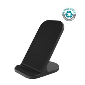 BASEL - @memorii Recycled 10W Wireless Charger Phone Stand - Black - Chargers & Mobile & Phone Accessories & Powerbanks - Eco-Friendly Corporate Gifts Dubai