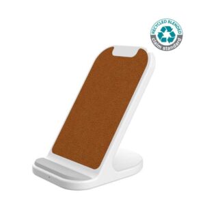BASEL - @memorii Recycled 10W Wireless Charger Phone Stand - White - Chargers & Mobile & Phone Accessories & Powerbanks - Eco-Friendly Corporate Gifts Dubai