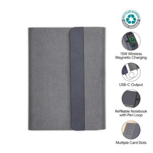 BERGMUND - Santhome 10000mAh Mag Wireless Powerbank Portfolio - Black - Powerbanks - Eco-Friendly Corporate Gifts Dubai