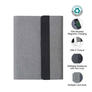 BERGMUND - Santhome 10000mAh Magnetic 15W Magsafe Wireless Power Bank Folder - Grey - Powerbanks - Eco-Friendly Corporate Gifts Dubai