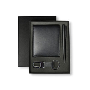 BIBURY - Set of Men's Wallet, Key Chain and Pen - Black - Card Holders & Wallets & Key Holders & Gift Sets - Eco-Friendly Corporate Gifts Dubai