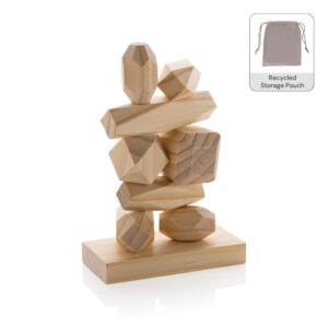 BIRCH - Wood Balancing Rocks Game with Pouch - Kids & Back-to-School - Eco-Friendly Corporate Gifts Dubai