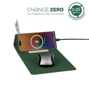 BLACE - CHANGE ZERO Recycled PU 15W Wireless Mousepad & Desk Organizer - Green - Stationery & Desk Items - Eco-Friendly Corporate Gifts Dubai