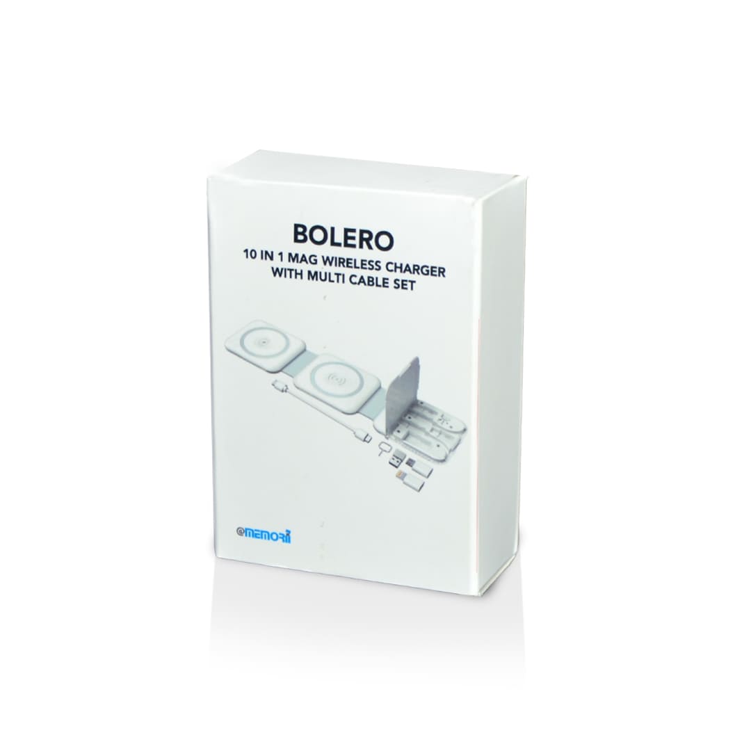 BOLERO - @memorii 2 in 1 Wireless Charger with Multi Cable Set - White - Chargers - Eco-Friendly Corporate Gifts Dubai