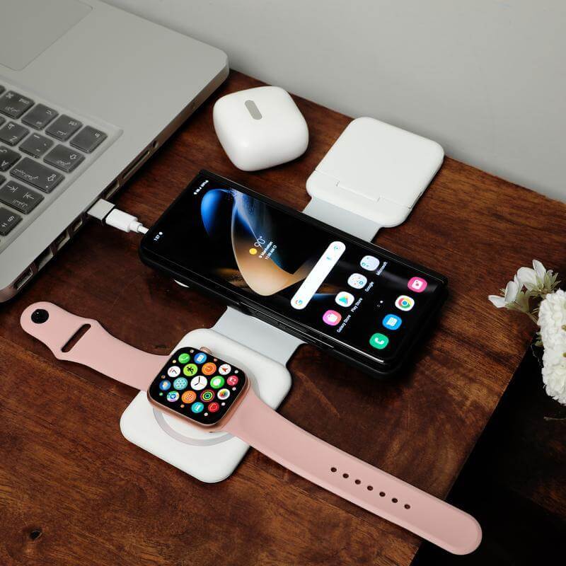 BOLERO - @memorii 2 in 1 Wireless Charger with Multi Cable Set - White - Chargers - Eco-Friendly Corporate Gifts Dubai