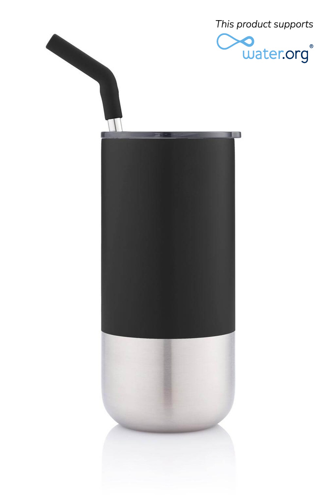 BORCULO - CHANGE Collection Insulated Tumbler with Reusable Straw - Black - Mugs & Cups - Eco-Friendly Corporate Gifts Dubai