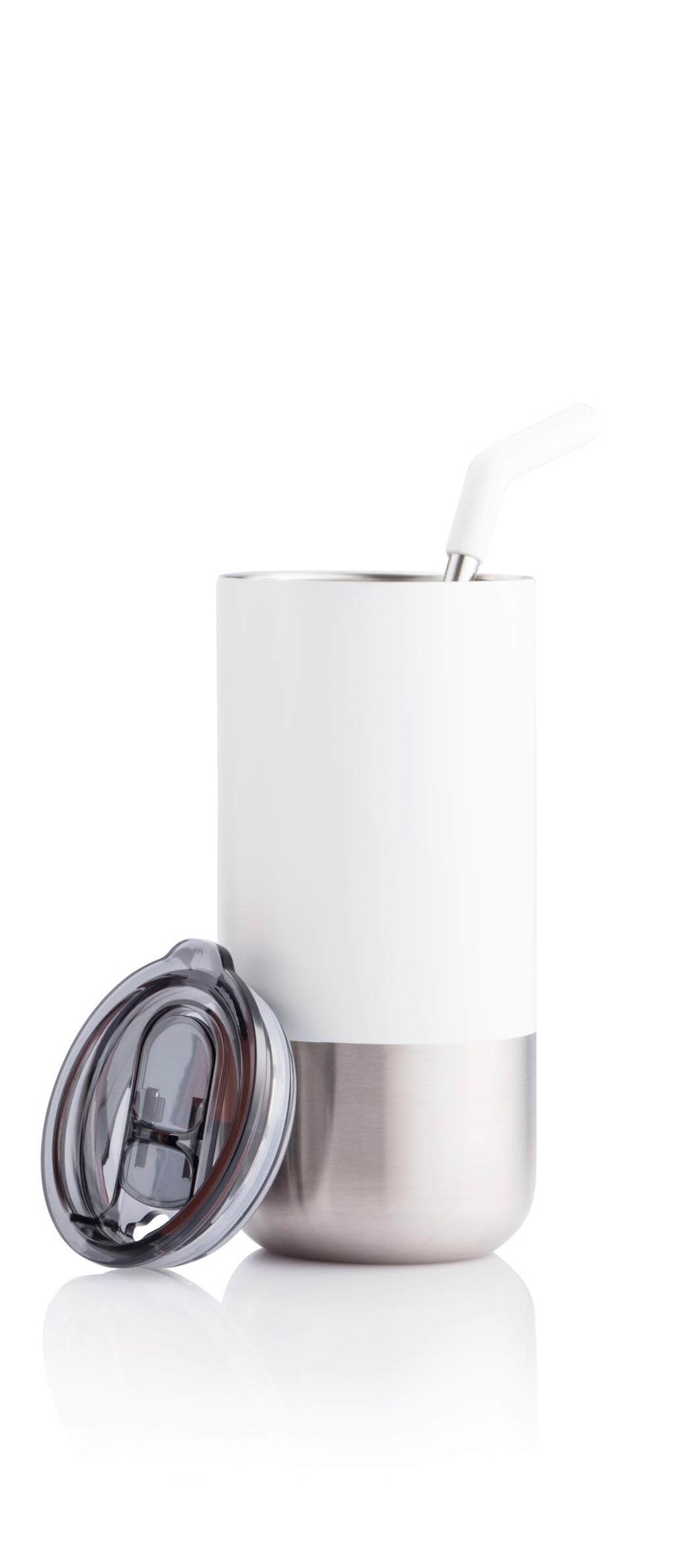 BORCULO - CHANGE Collection Insulated Tumbler with Reusable Straw - White - Mugs & Cups - Eco-Friendly Corporate Gifts Dubai