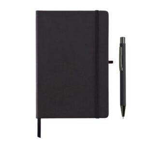 BORNA - Giftology A5 Hard Cover Notebook and Pen Set - Black - Notebooks, Pads & Folders & Gift Sets - Eco-Friendly Corporate Gifts Dubai