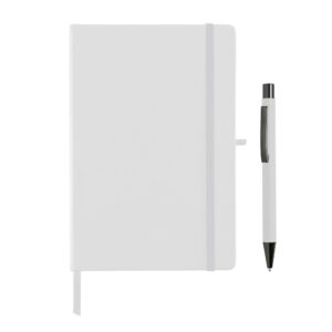 BORNA - Giftology A5 Hard Cover Notebook and Pen Set - White - Notebooks, Pads & Folders & Gift Sets & For your Office - Eco-Friendly Corporate Gifts Dubai