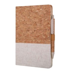 BORSA - eco-neutral Set of A5 Cork Fabric Hard Cover Notebook and Pen - White - Notebooks, Pads & Folders & Gift Sets & For your Office - Eco-Friendly Corporate Gifts Dubai
