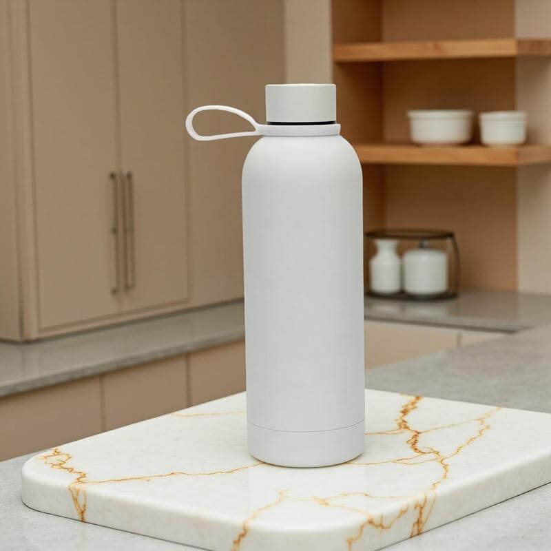 CADIZ - Giftology Double Wall Stainless Steel Bottle 500ml - White - Flasks & Bottles - Eco-Friendly Corporate Gifts Dubai