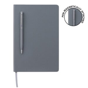 CAMPINA - Giftology A5 Hard Cover Notebook with Metal Pen - Grey - Notebooks, Pads & Folders & Gift Sets & For your Office - Eco-Friendly Corporate Gifts Dubai