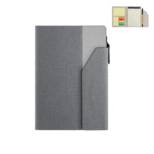 CARLO - Giftology Notepad with Pen and Sticky Note - Grey - Notebooks, Pads & Folders & Gift Sets - Eco-Friendly Corporate Gifts Dubai