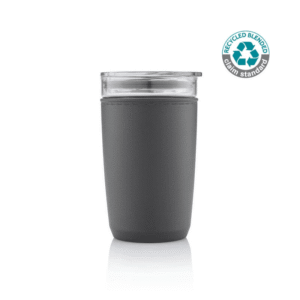 CERRA - Hans Larsen Premium Glass Tumbler with Recycled Protective Sleeve - Black - Mugs & Cups & Flasks & Bottles - Eco-Friendly Corporate Gifts Dubai