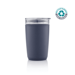 CERRA - Hans Larsen Premium Glass Tumbler with Recycled Protective Sleeve - Blue - Mugs & Cups & Flasks & Bottles - Eco-Friendly Corporate Gifts Dubai