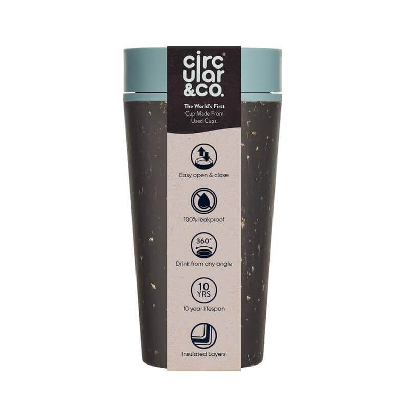 Circular Cup 12oz Black & Faraway Blue - Mugs & Cups - Eco-Friendly Corporate Gifts Dubai