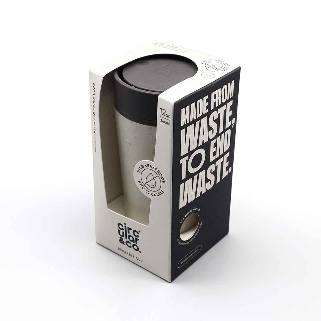 Circular Cup 12oz Chalk & Storm Grey - Mugs & Cups - Eco-Friendly Corporate Gifts Dubai