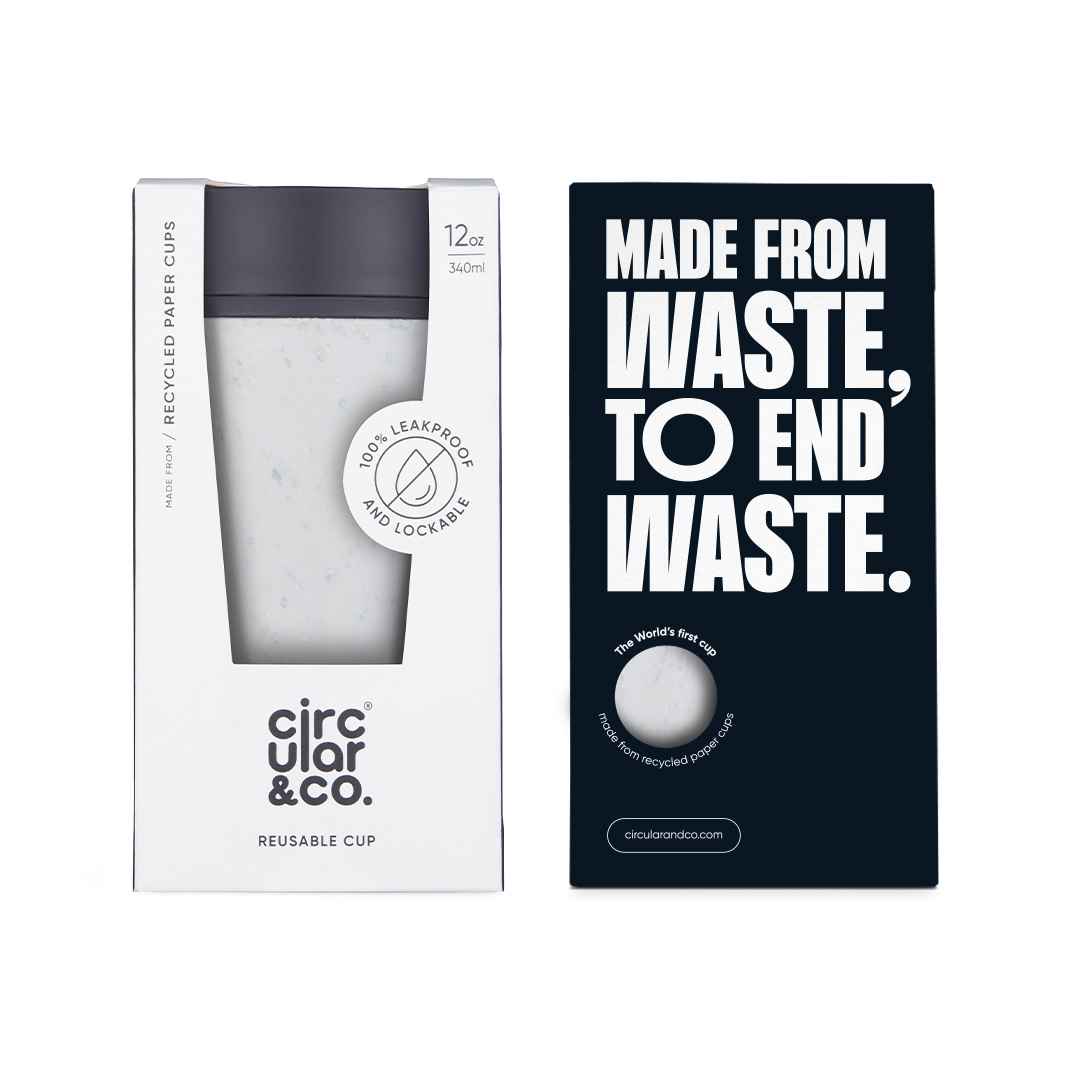 Circular Cup 12oz Chalk & Storm Grey - Mugs & Cups - Eco-Friendly Corporate Gifts Dubai